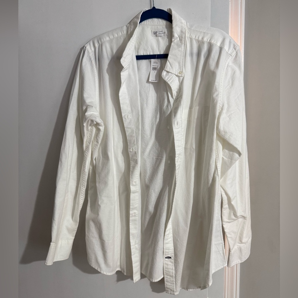 GAP Men's White Oxford Sz L